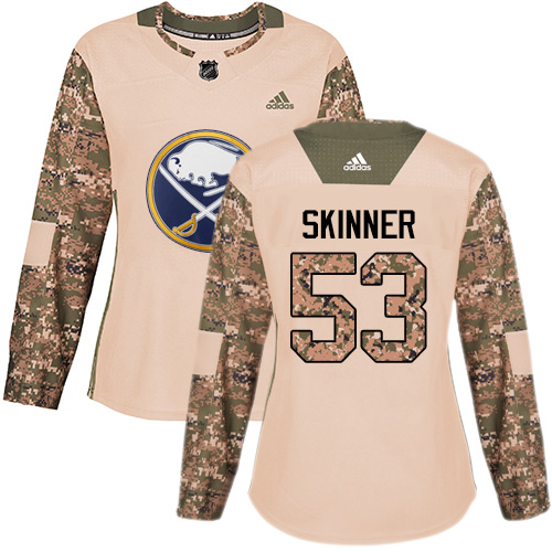 Adidas Sabres #53 Jeff Skinner Camo Authentic 2017 Veterans Day Women's Stitched NHL Jersey